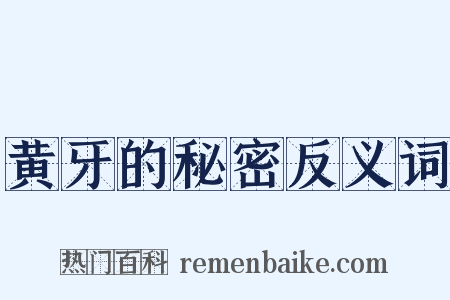 黄牙的秘密反义词是什么意思的图片